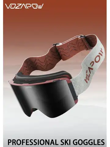 Vozapow 전문 스키 고글 자석식 이중 레이어 안티 포그 HD 스키 안경 슈퍼 뷰 스노보드 UV400 스노우 선글라스