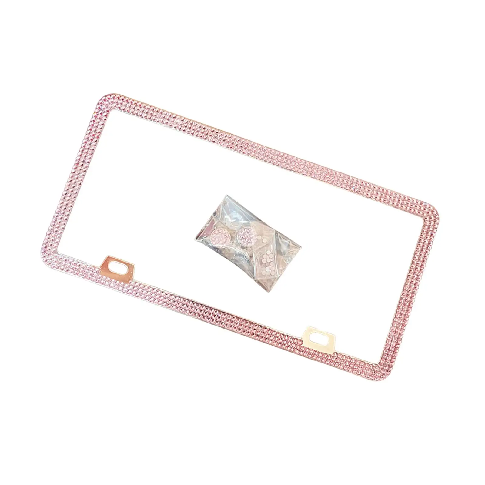 Universal Stainless Steel Car License Plate Holder Pink Frame 2 Pack Durable Number Plate Cover for US Plates