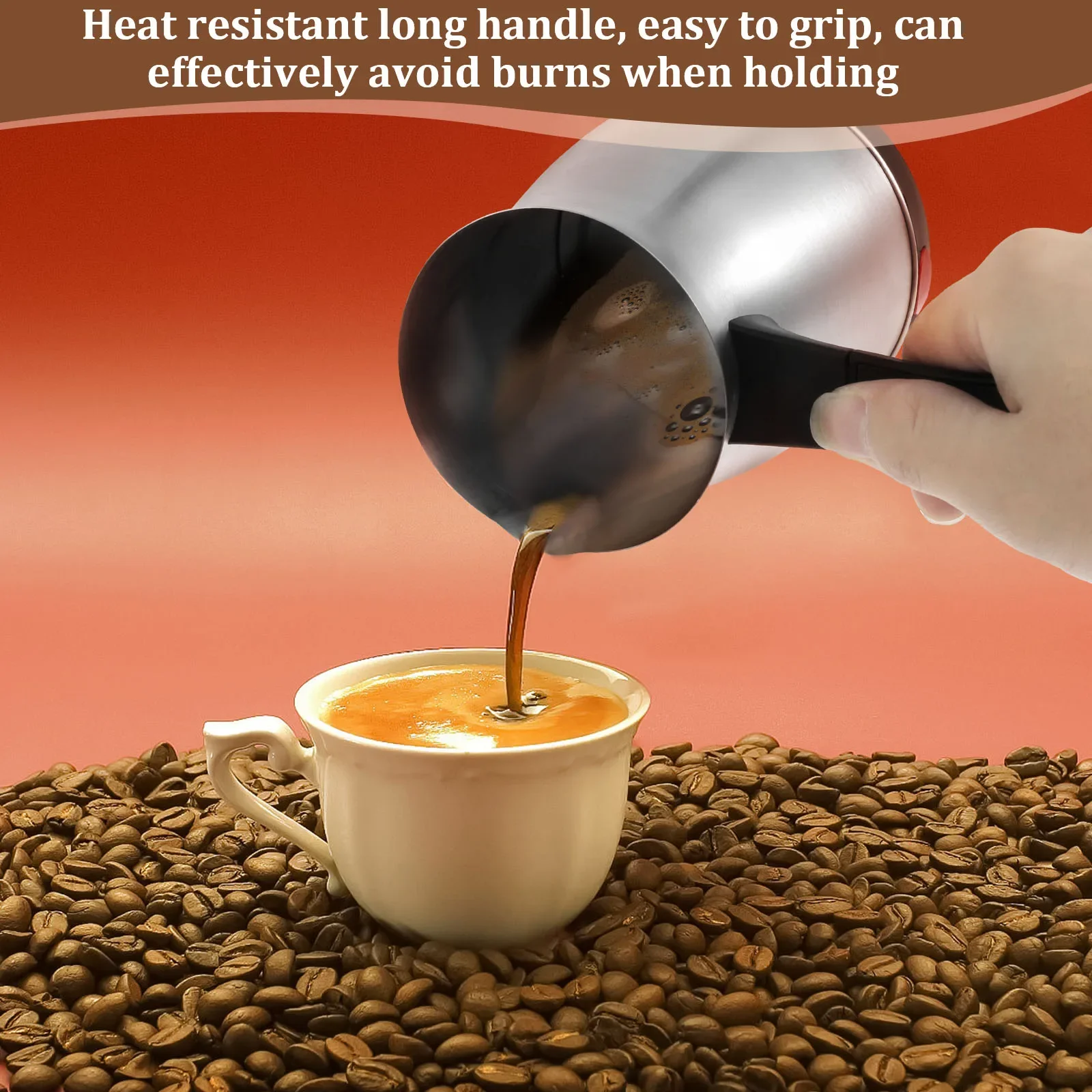 ماكينة صنع القهوة التركية 600 مل ماكينة صنع القهوة التركية الكهربائية من الفولاذ المقاوم للصدأ سعة 5 إلى 6 أكواب ماكينة القهوة التركية