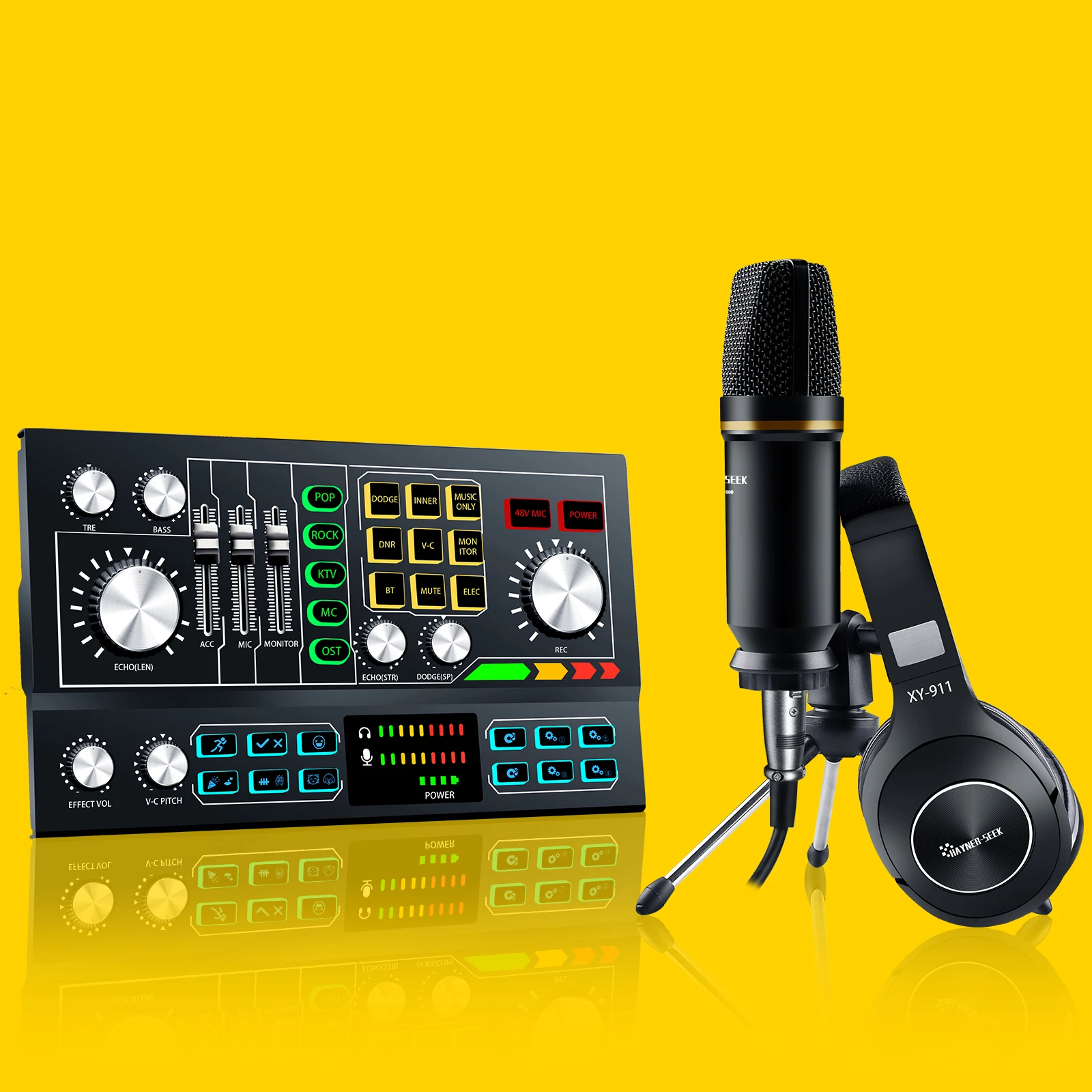 Top Quality Podcast Equipment Kit With Audio Interface Condenser Microphone Live Broadcast