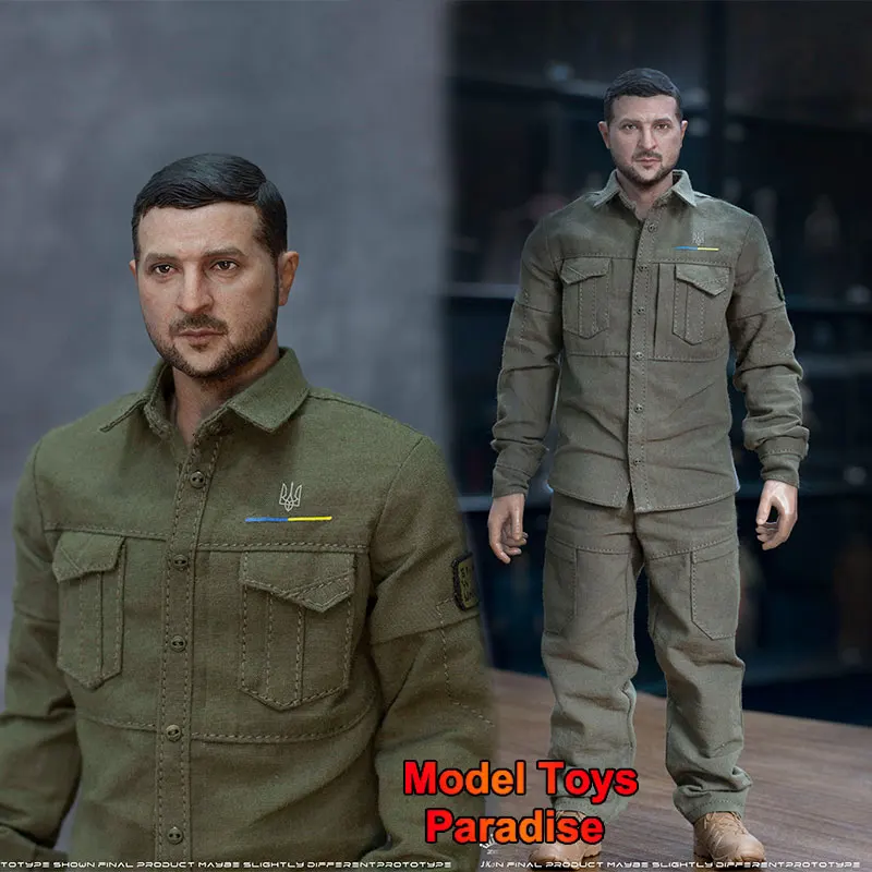 ZGJKTOYS JK-006 1/6 Ukrainian Actor President Combat Uniform Clothes Set Head Sculpt Fit 12inch Men Soldier Action Figure Body