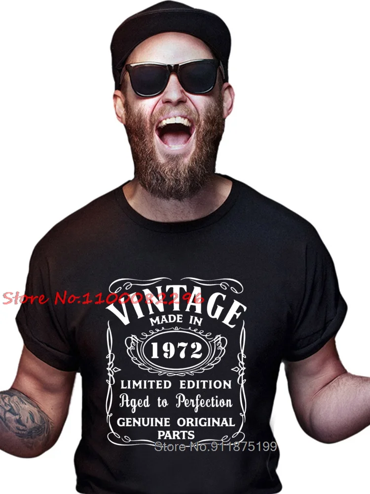 Made in 1971 1972 1973 1974 1975 Birthday Gift T Shirt For Men Short Sleeve Retro Vintage Print Dad Grandad 100% Cotton T-Shirt