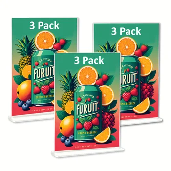 T字型両面アクリルサインホルダー、テーブル、メニュー、写真、紙、オフィス、小売ショー用のクリアディスプレイ、8.5 x11インチ