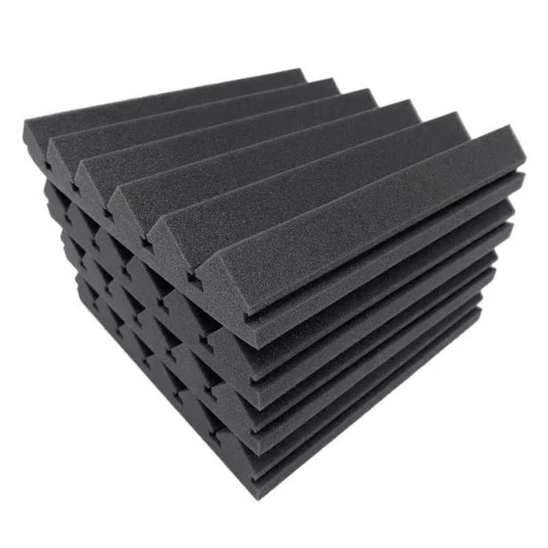 Hot 12Pack Acoustic Panels Studio Foam Sound Absorbing Panel 12X12x2inch Sound Reduction Panels Soundproof Foam Wall Tiles