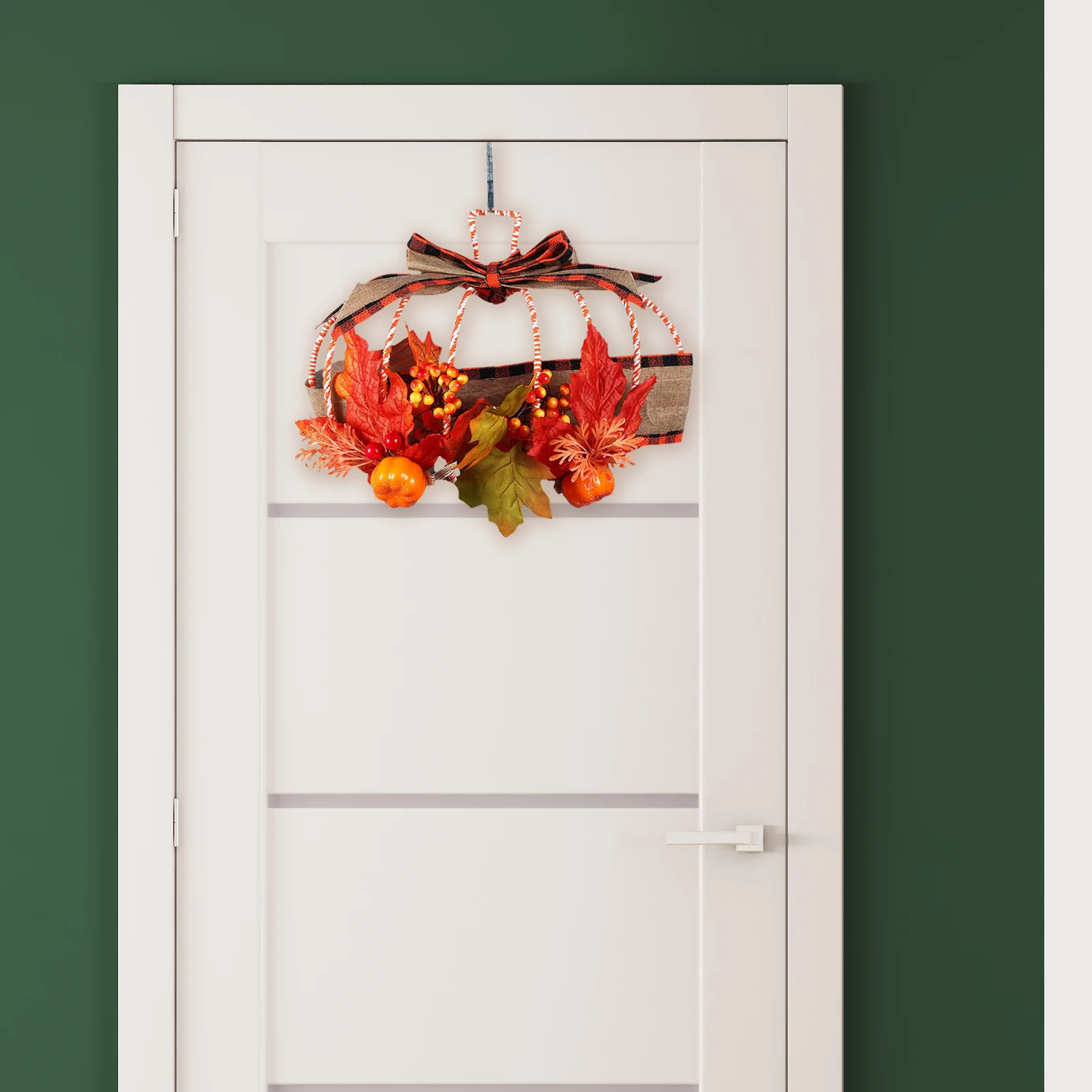 

2pcs Metal 3D Wreath Frames Sturdy Iron Wire Pumpkin Garland Frame Fall Decor Home Office Indoor Outdoor for Thanksgiving