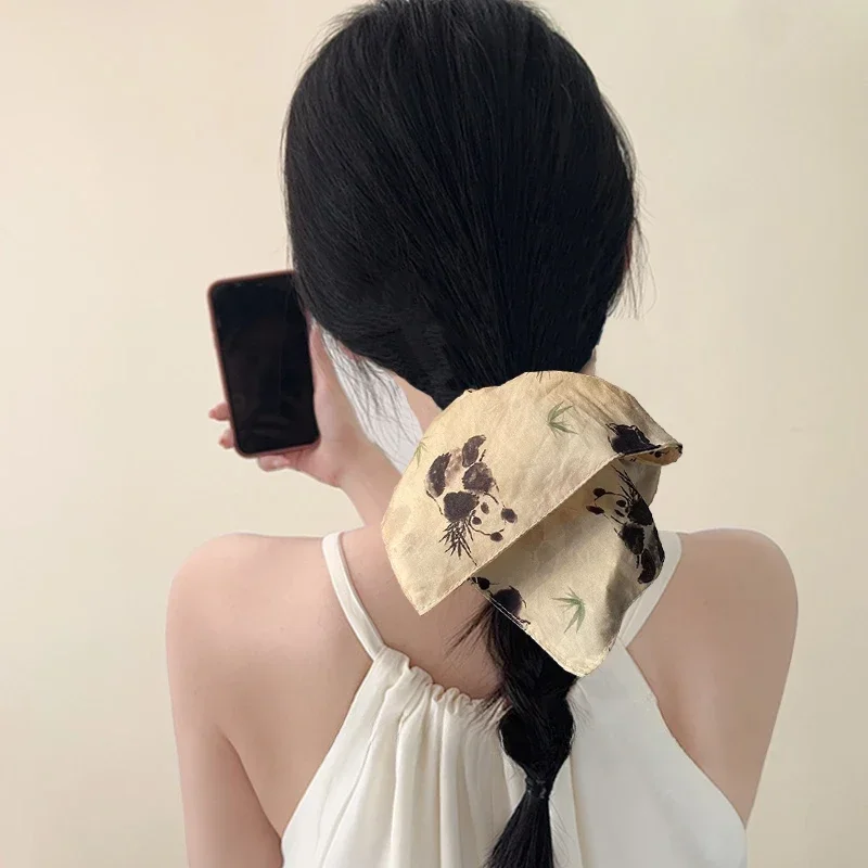 

Cartoon Panda Scrunchies Women Girls Ponytail Holder Elastic Hair Bands Hair Rope Ties Rubber Bands Hair Accessories Gifts