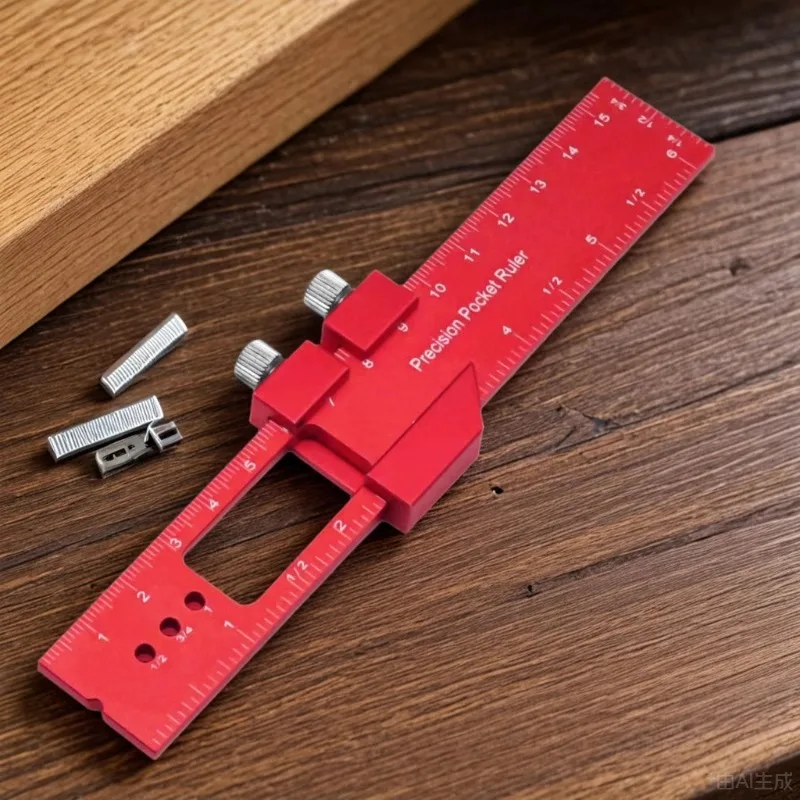 مسطرة جيب دقيقة مسطرة منزلق معدنية بوصة ومتري، مسطرة نجارة من الألومنيوم مع مسطرة كتابة من النوع T