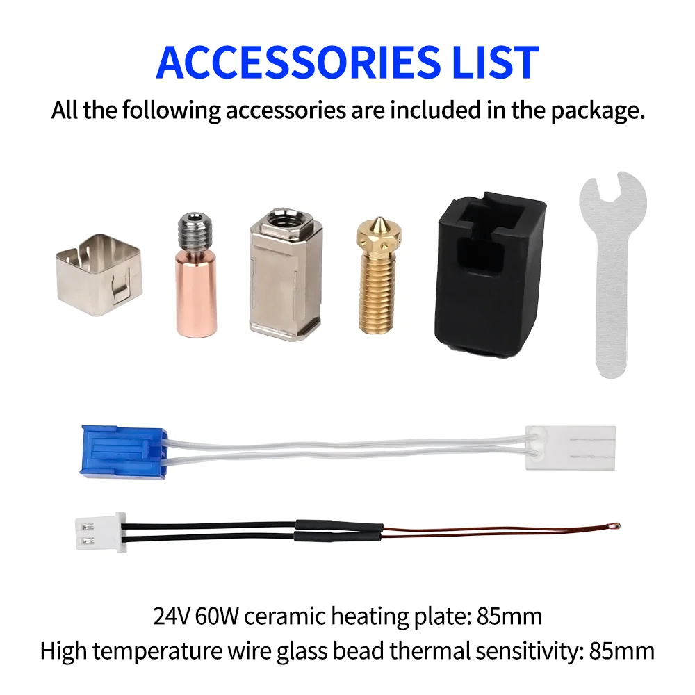 

Upgraded Hotend Kit For Artillery Sidewinder X1 X2 3D Printer Parts All Metal Nozzle Heating Block Thermistor Kits