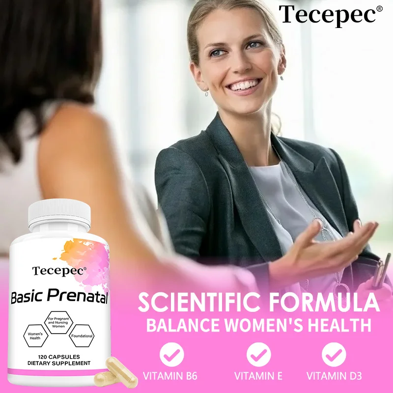 Tecepec Basic Prenatal - Folic Acid Blend for Pregnant and Breastfeeding Women, Vitamins and Minerals, Choline Supplement