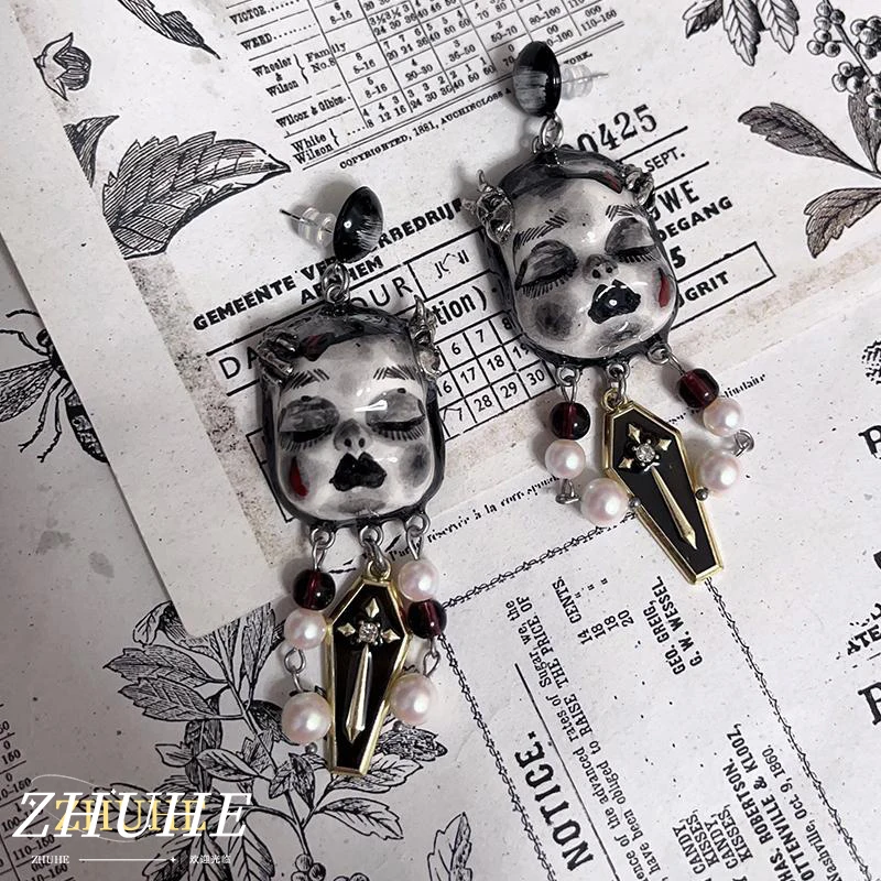 

ZHUHE Facial Earrings For Women And Men Neo-Gothic Style Jewelry Accessories Party Gifts