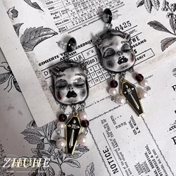 ZHUHE Facial Earrings For Women And Men Neo-Gothic Style Jewelry Accessories Party Gifts