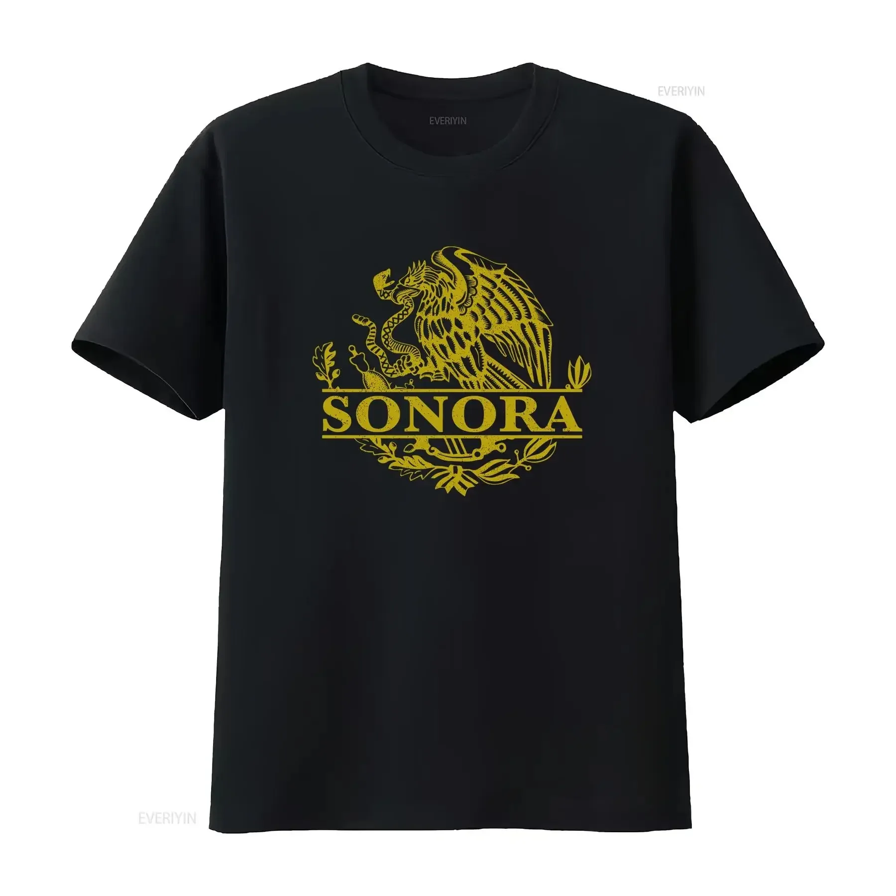 Sonora Mexico Eagle Emblem Mexican T Shirt vintage Washed Unisex Versatile Stretched Casual Stylish homme Breathable Slightly