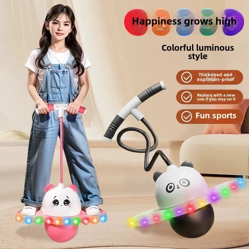 Panda Bounce Ball, Children's Elastic Ball, Luminous Bounce Ball Toy, Sports High Elasticity Balanced Bounce Ball