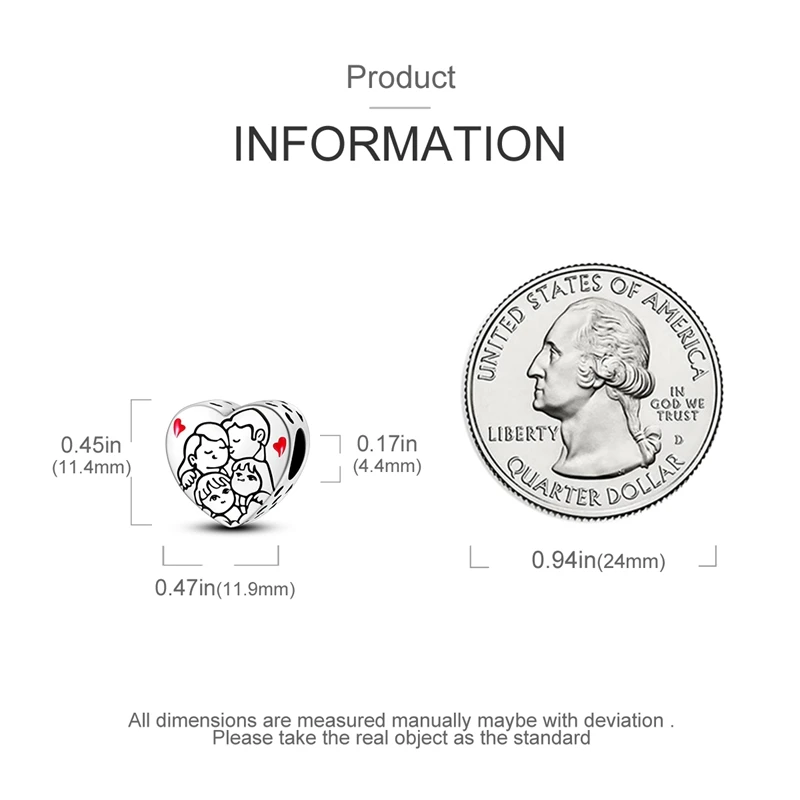 Charms aus 925er-Sterlingsilber, glückliche Familie, Perle, Zirkonium, Familie, Liebe, baumelnd, passend für Original-Armband, Damen, Schmuck, Geschenk – Detail 8