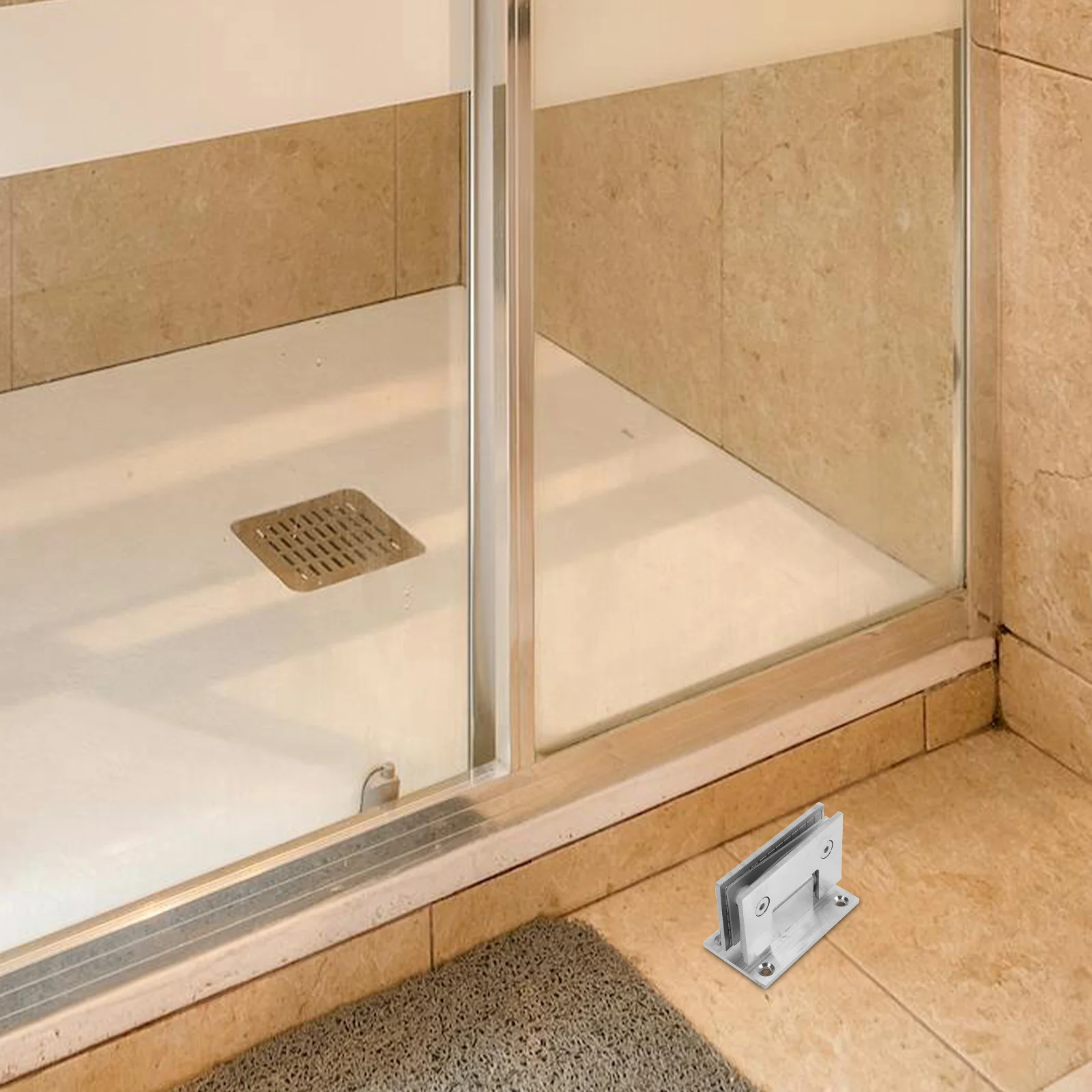 1 مجموعة الحمام 90 درجة الزجاج المشبك الفولاذ المقاوم للصدأ فرملس دش الباب المفصلي مقاومة للتآكل الأجهزة الحديثة ديكور #1