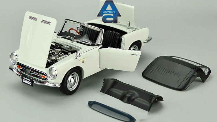 Autoart 1:18 S800 1966 JDM White Alloy Fully Open Limited Edition Resin Metal Static Car Model Toy Gift