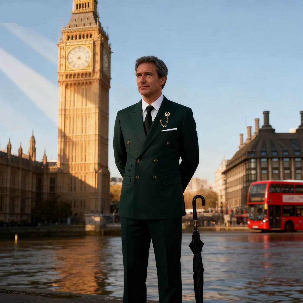 

2025 Men's Elegant Business Terno British Style Casual Host Banquet Trousers Blazer Set Male Suit for Various Occasions