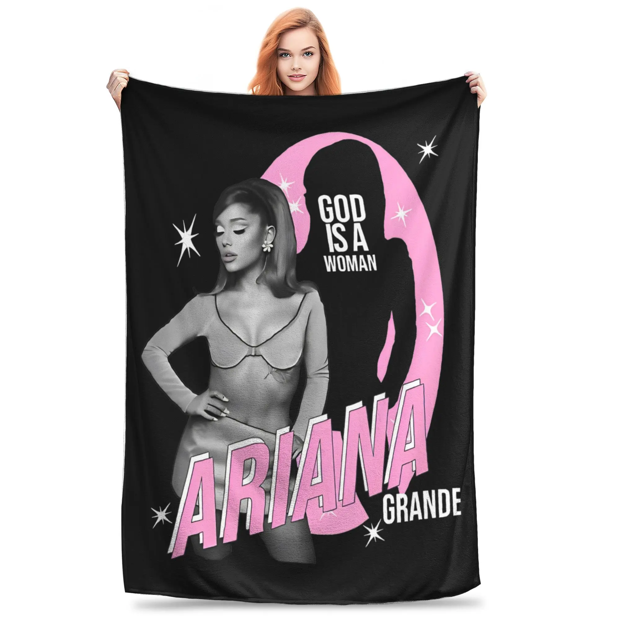 Vintage Pop Music R&B Blanket Fleece All Season Arianas Grandes  Breathable Lightweight Throw Blanket for Home Outdoor Quilt