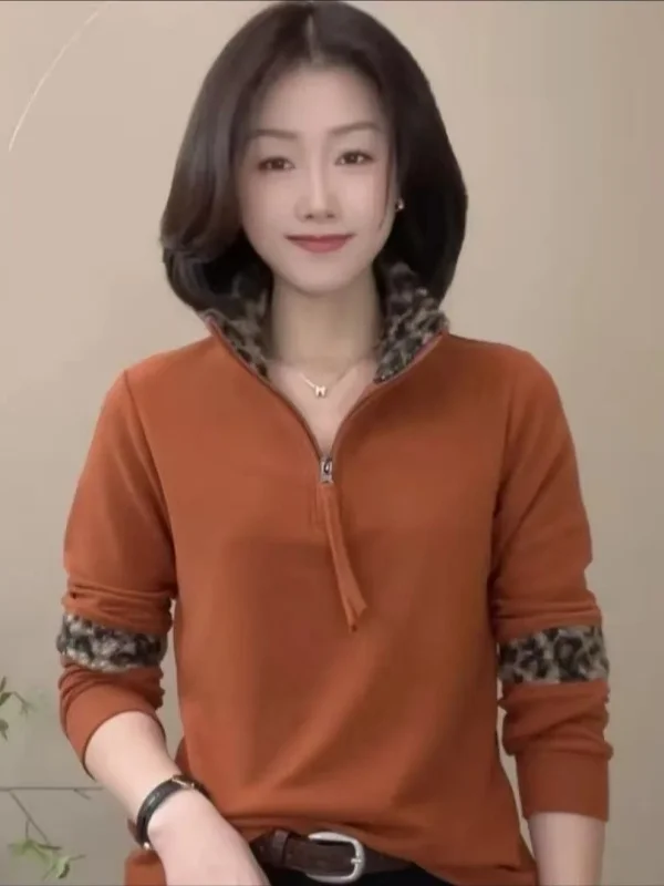 

Модная удлиненная базовая футболка-свитшот для повседневной носки, универсальная, для мам, зимняя, приталенная, утягивающая, маленькая футболка, женская...