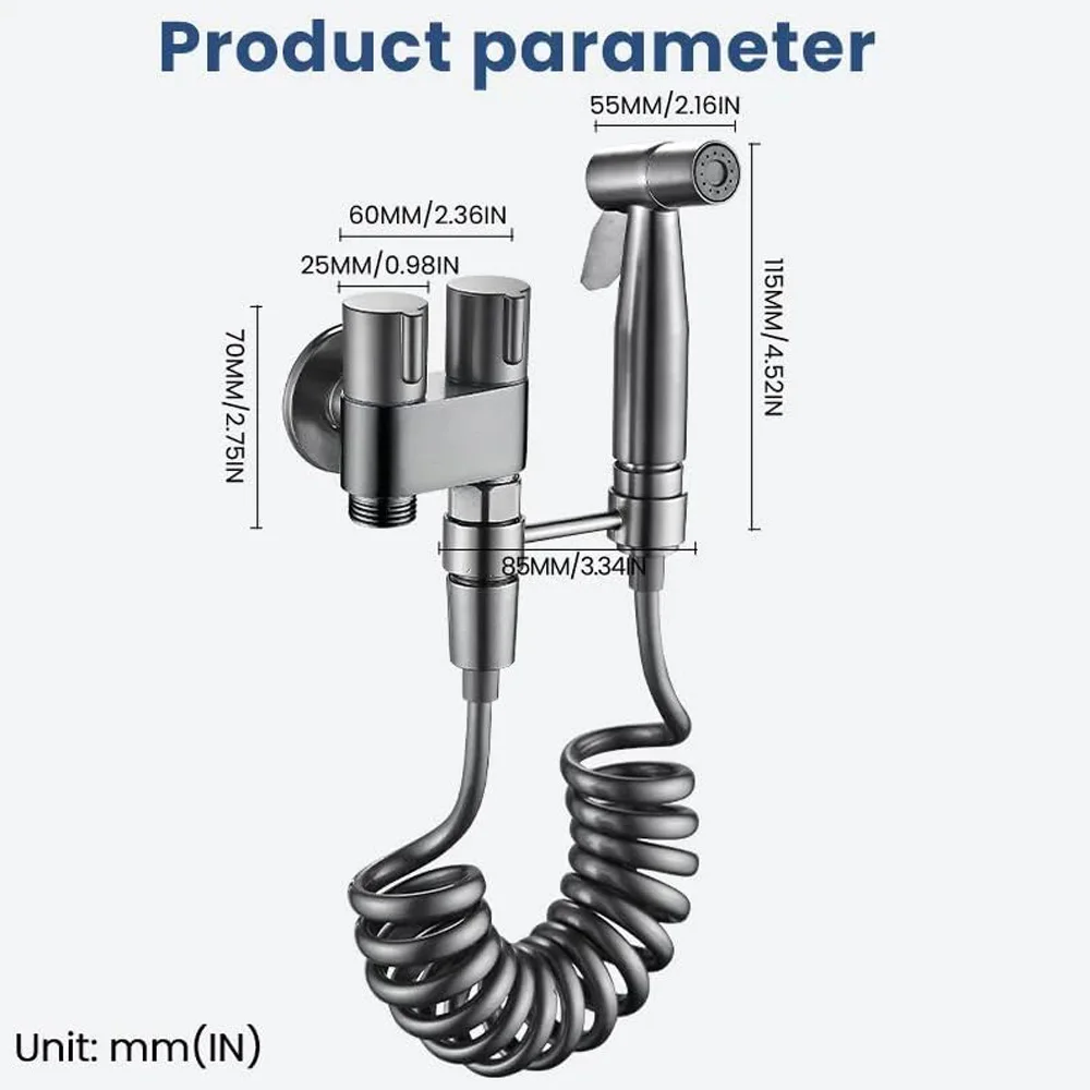 Handheld Bidet Sprayer for Toilet,Bathroom Bidet Sprayer Set,Baby Cloth Diaper Sprayer,Stainless Steel with Complete Hoses