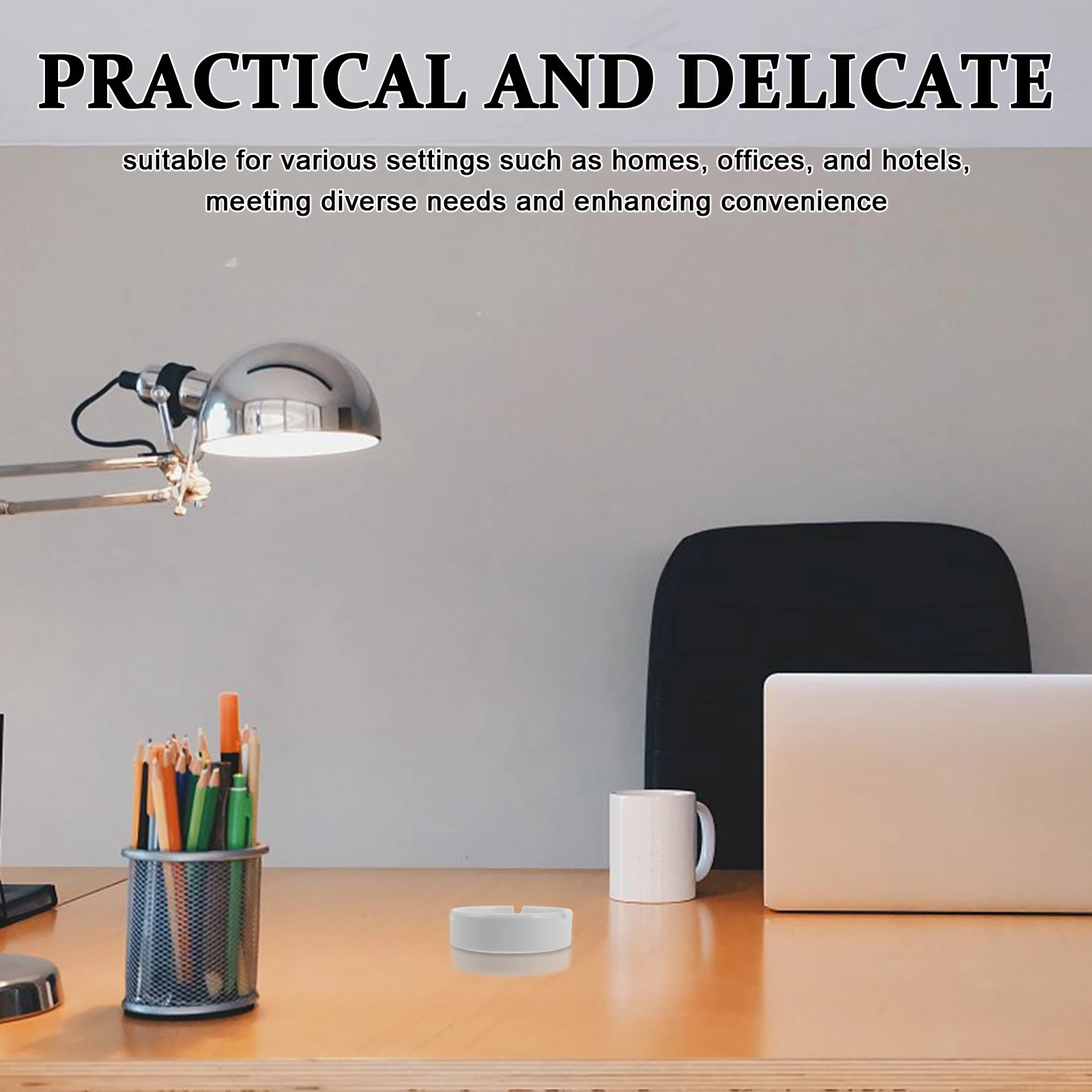 

2pcs Reusable Anti-Drop Melamine Ashtray Sturdy Cigarette Butt Holder Easy Clean Round Table Decor For Home Office Restaurant