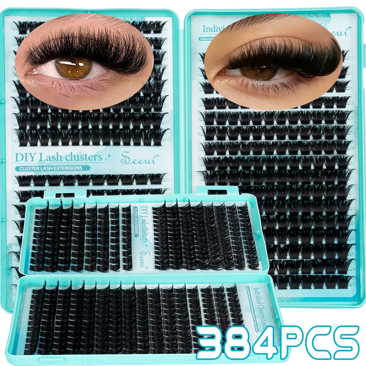 DIY Lash Clusters Thick Individual Cluster Lash Extensions Wispy Eyelash Styles Mix Halloween Makeup Soft Thin Band Reuseable