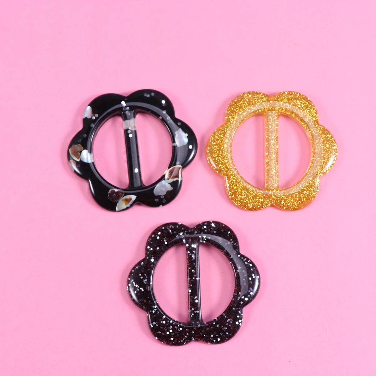 10 قطعة الراتنج زهرة على شكل الخصر مشبك كليب تي شيرت كليب وشاح خواتم أبازيم الملابس الزاوية معقود م المرأة