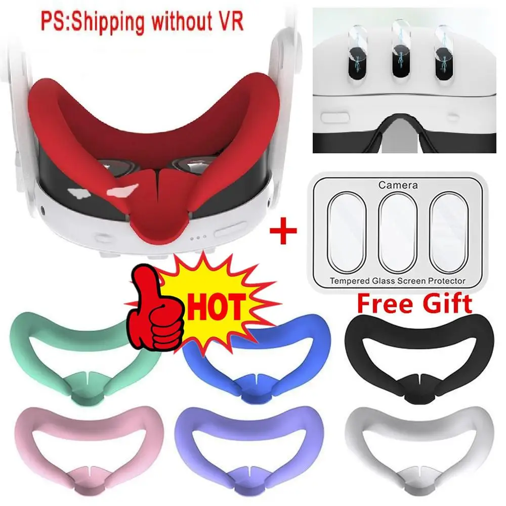 

1 + 1 Силиконовая накладка на лицо для Meta Quest 3 заменяемые очки защитный чехол на лицо VR цветная водостойкая маска для глаз