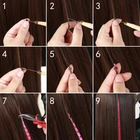 AZQUEEN Feather Hair Extension 10Pieces Fake Hair I Tip Rainbow Synthetic Hair 16inch Hairpiece Feather for Hair Extension 5