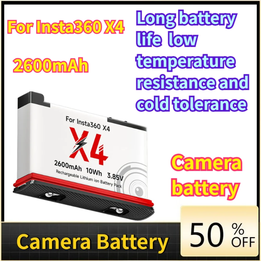 

2100mAh Battery For Insta360 X4 360° Action Camera Long-lasting Battery Life Low Temperature Resistance and Cold Resistance