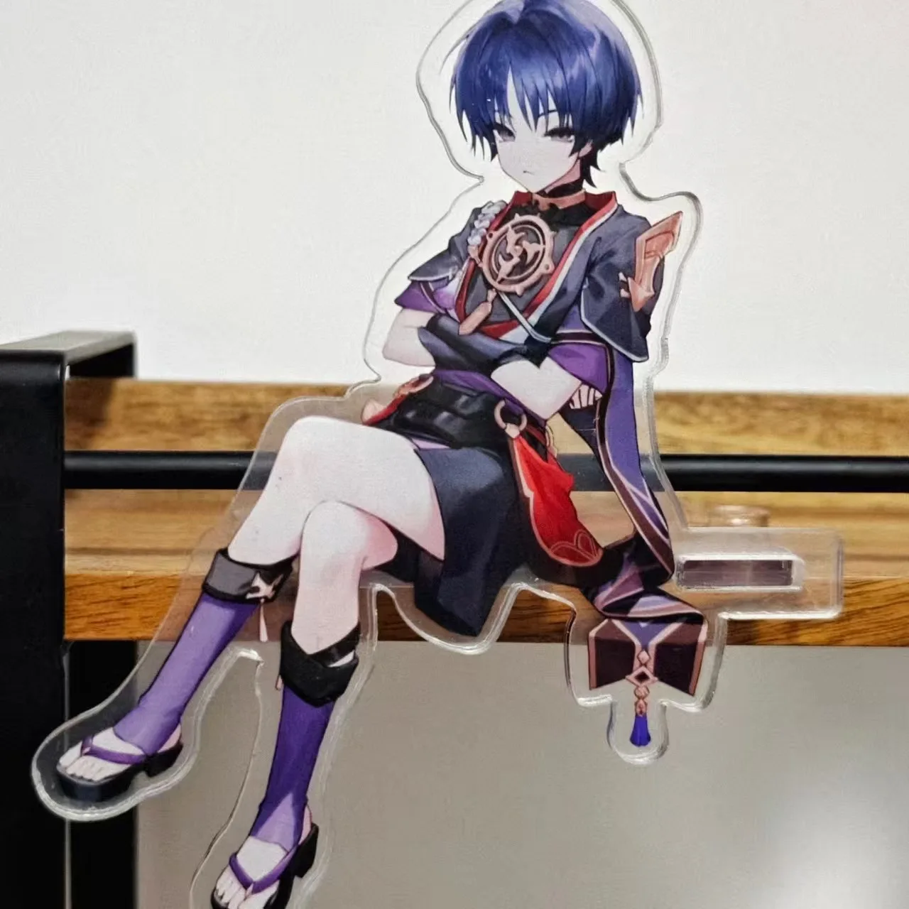 10cm Game Yuanshen Acrylic Plaque Wanderer Balladeer Sitting Posture Exquisite Standing Sign Model Aesthetic Home Ornament