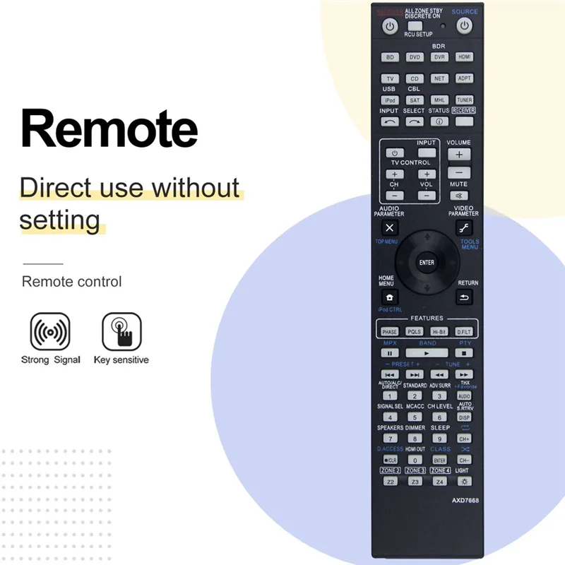 A53M New Premium AXD7668 Replacement Remote Control For Pioneer A/V Receivers Including SC-57, SC-55, LX58, VSX-1123-K