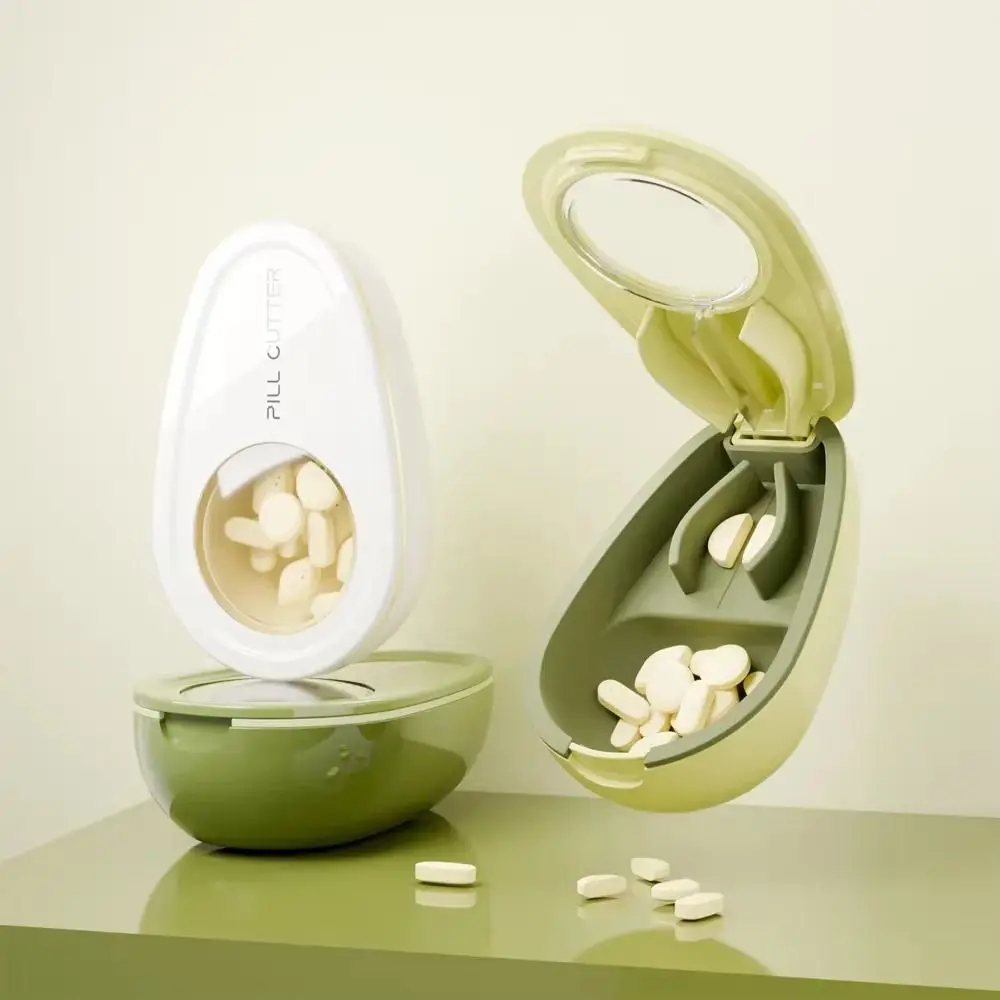 

Creative Medicine Pill Splitter 2 in 1 Portable Pill Case Large Capacity Dust-proof Pill Container Organizer Travel Pill Box