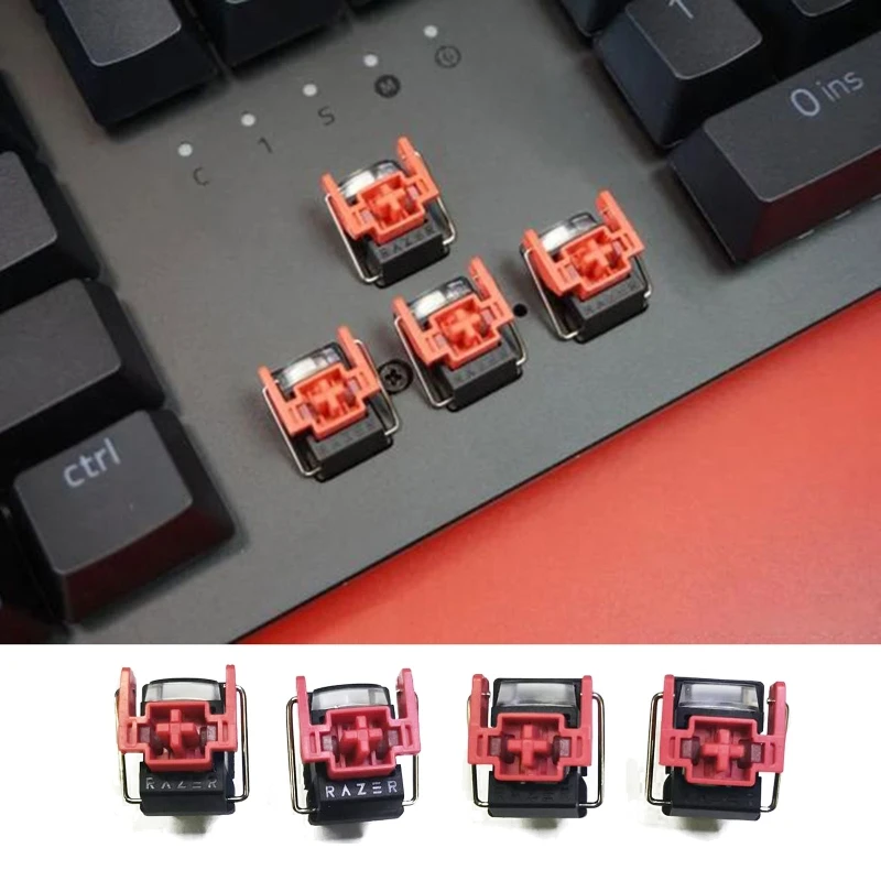 4 pçs v2 slient liner interruptor vermelho hot-swappable diy clicky interruptores ópticos lineares para razer huntsman elite teclado mecânico