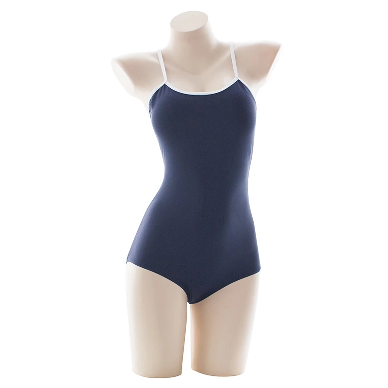 

School Student Strapl Dead Sea One-Piece Swimsuit Women Sexy Hot Spring Bathing Suit Casual Swimwear with Chest Pad