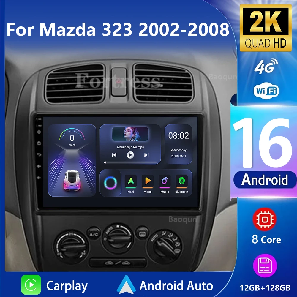 Автомобильное радио Android 16 для Mazda 323 Haima Freema Ford Laser 2002-2008 Navi GPS Carplay Мультимедийный плеер Авто Стерео No 2 DIN Автомобильное радио Android 16 для Mazda 323 Haima Freema Ford Laser 2002-2008 Navi GPS Carplay Мультимедийный плеер Авто Стерео No 2 DIN