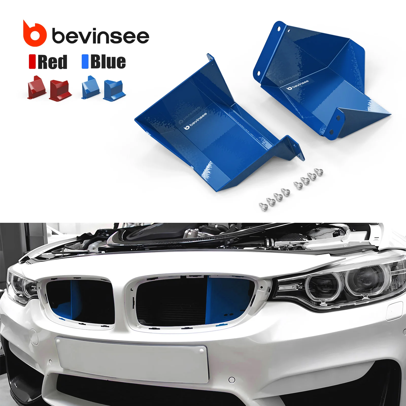 BEVINSEE Air Intake Scoops for BMW F30 F20 F22 F21 F23 F33 F36,M2 F87,M3 F80,M4 F82/F83 N20 N55 B48 B58