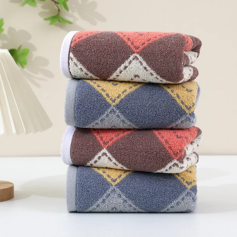 Cotton Towel  Thickened Jacquard  Soft and Absorbent  Adult Household Polyester Cotton Quick Drying Towel  Children's Face Towel