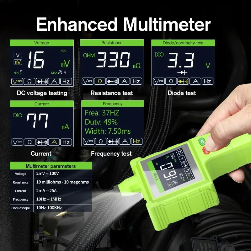 Kit de sonde de circuit d'alimentation P200 Pro, version améliorée de P200 pour les systèmes de circuit 9-48V, le plus récent testeur de circuit automobile, 2024