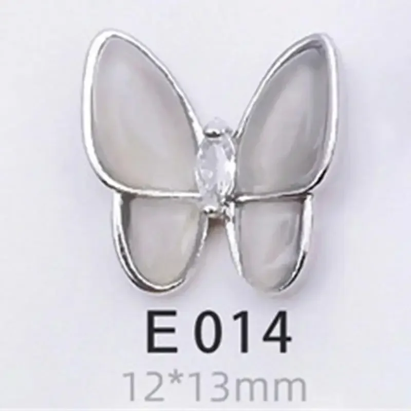 Bag Alloy Zircon Butterfly Nail Jewelry Rose Gold Silver 3D Cat Eye Stone Butterflies Nail Art Decorations Accessories