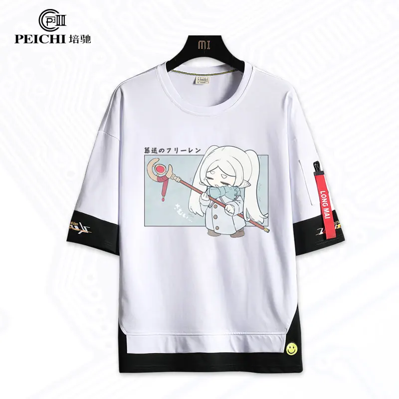 

Anime Frieren: Beyond Journey's End Merchandise Summer Short Sleeve Cotton Printed T-shirt Fashion Print Tee Cosplay