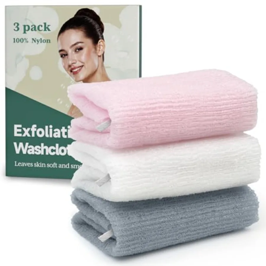 

Отшелушивающая мочалка-полотенце из нейлона с ремешком для подвешивания, японская мочалка-люфа для душа и спины - De