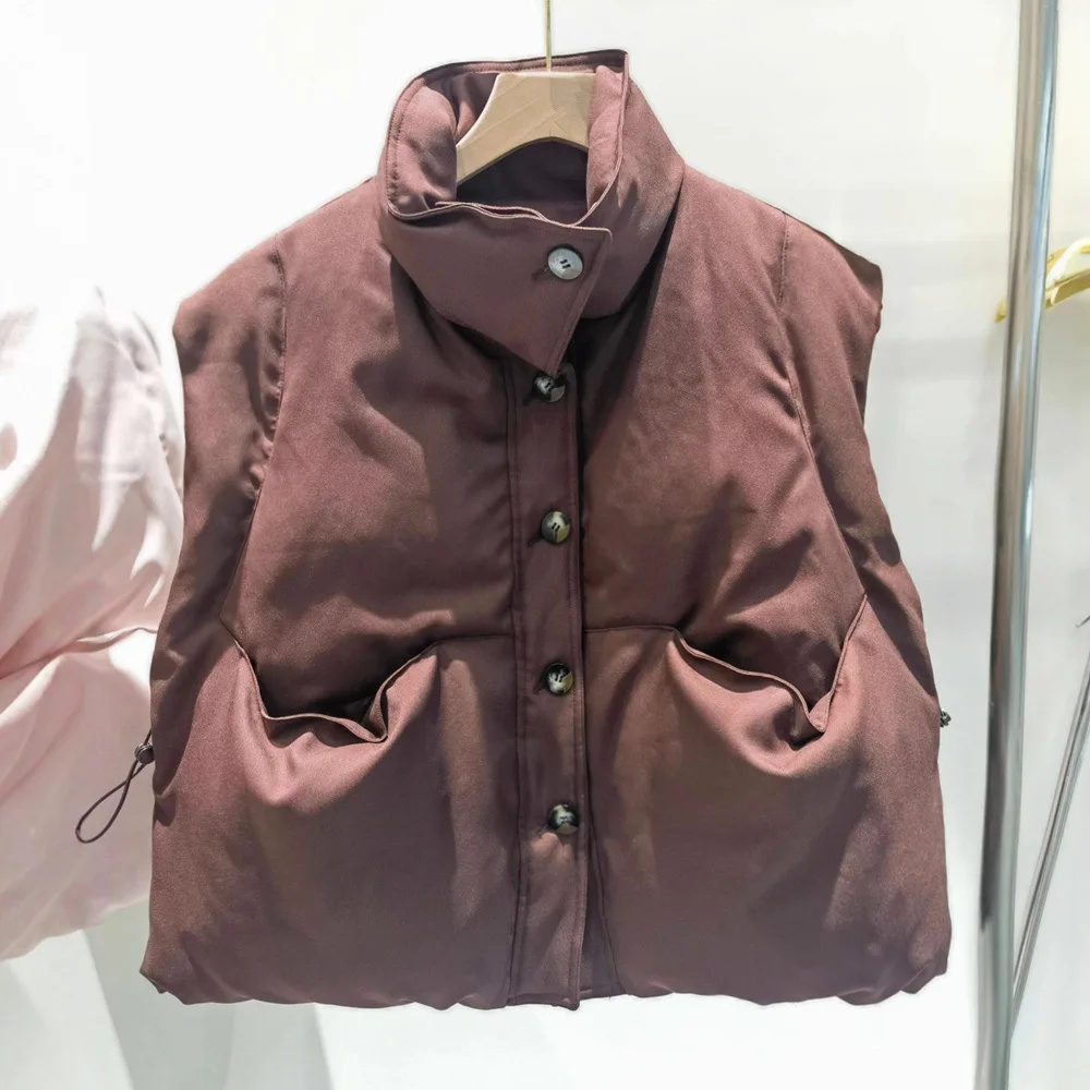 Winter 90% Weiße Ente Unten Weste Puffer Jacke Winter Frauen Stehen Kragen Zipper Parkas frauen Ärmellose Mantel Winter Outwear