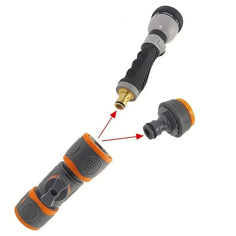 5pcs Quick Connect Garden Hose Adapter - On/Off Switch Valve with Dual Quick Connection for Lawn Watering & Outdoor Cleaning ﻿ ﻿