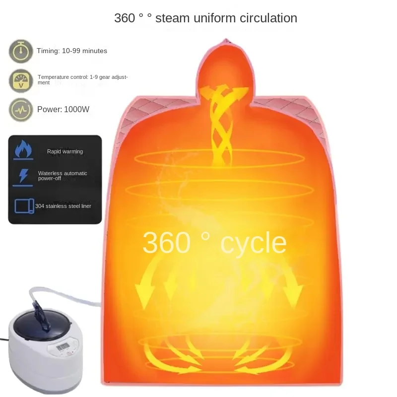 2L Portable Far Sauna Spa Slimming Household Steam Room Beneficial Skin Folding Chair Heating Lose Weight Stay Warm 4