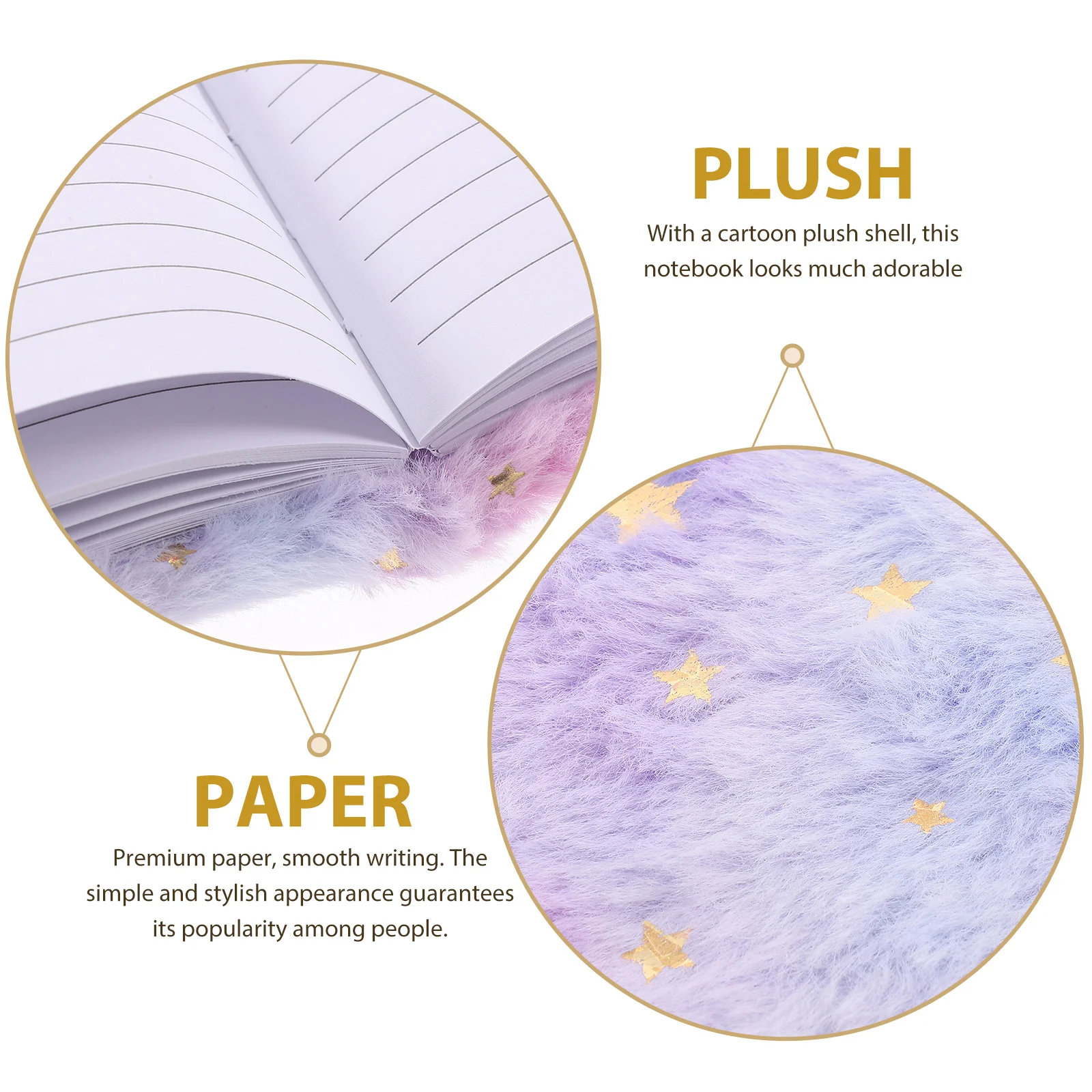 Plush Diary Fluffy Notebook Cartoon Notepad Plush Shell Notebook Office Notebook Student School Stationery Diary Girl Gift Book