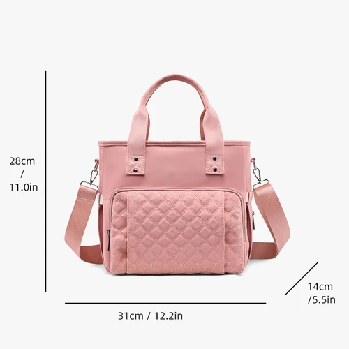 Imagen 2 del producto Bolsa de almuerzo de moda de gran capacidad, bolsa de almacenamiento prensada en caliente, impermeable y a prueba de fugas, bolsa de viaje, bolsa de Picnic, bolsa de mamá