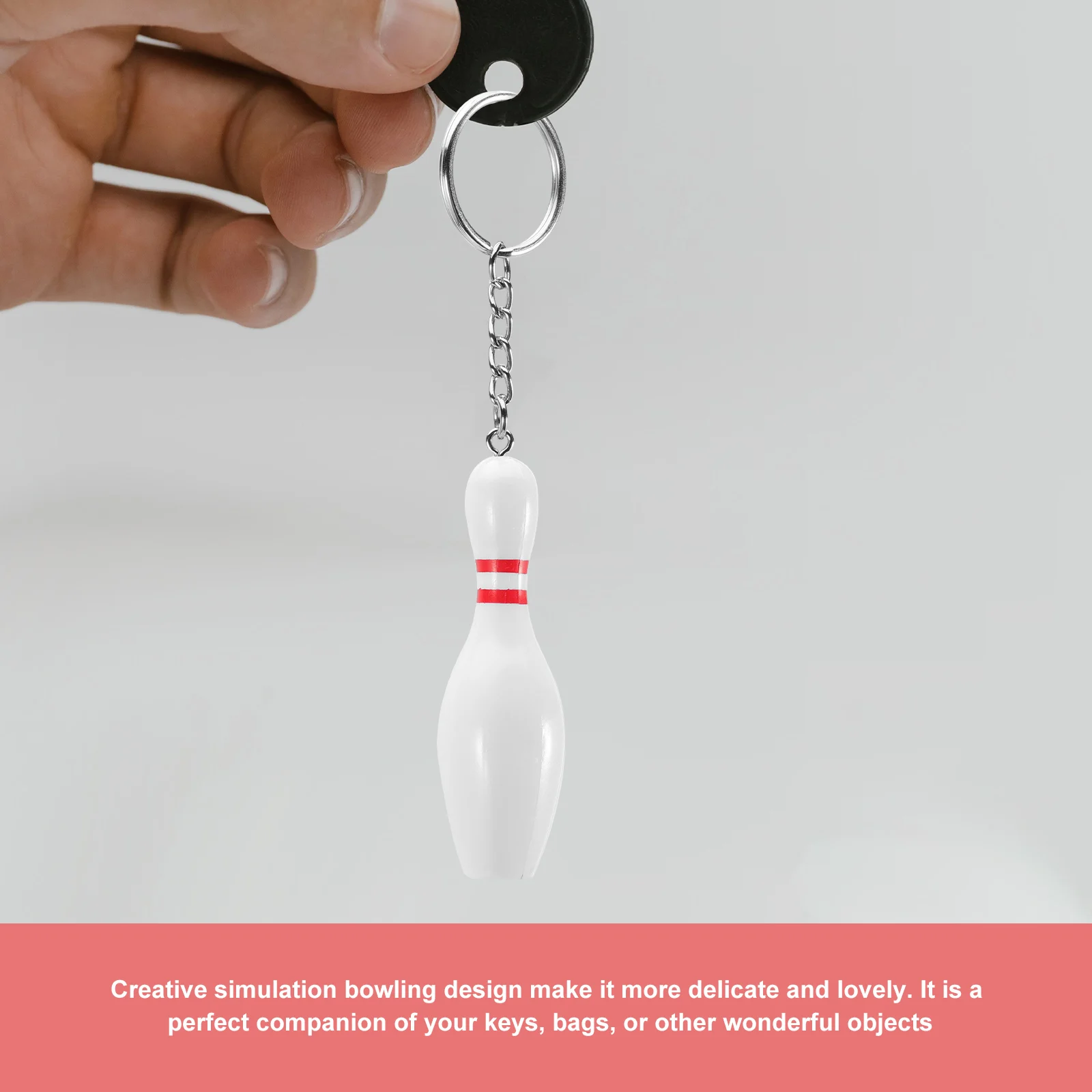 

12pcs Bowling Key Chains Backpack Hanging Pendant Mini Sports Souvenirs Gift For Bowling Enthusiasts Lightweight Pvc Metal Key