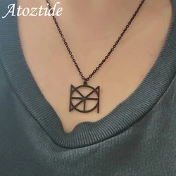 Atoztide Personalized Custom Logo Name Necklace for Women Monogram Handmade Pendant Stainless Steel Link Chain Jewelry Gift