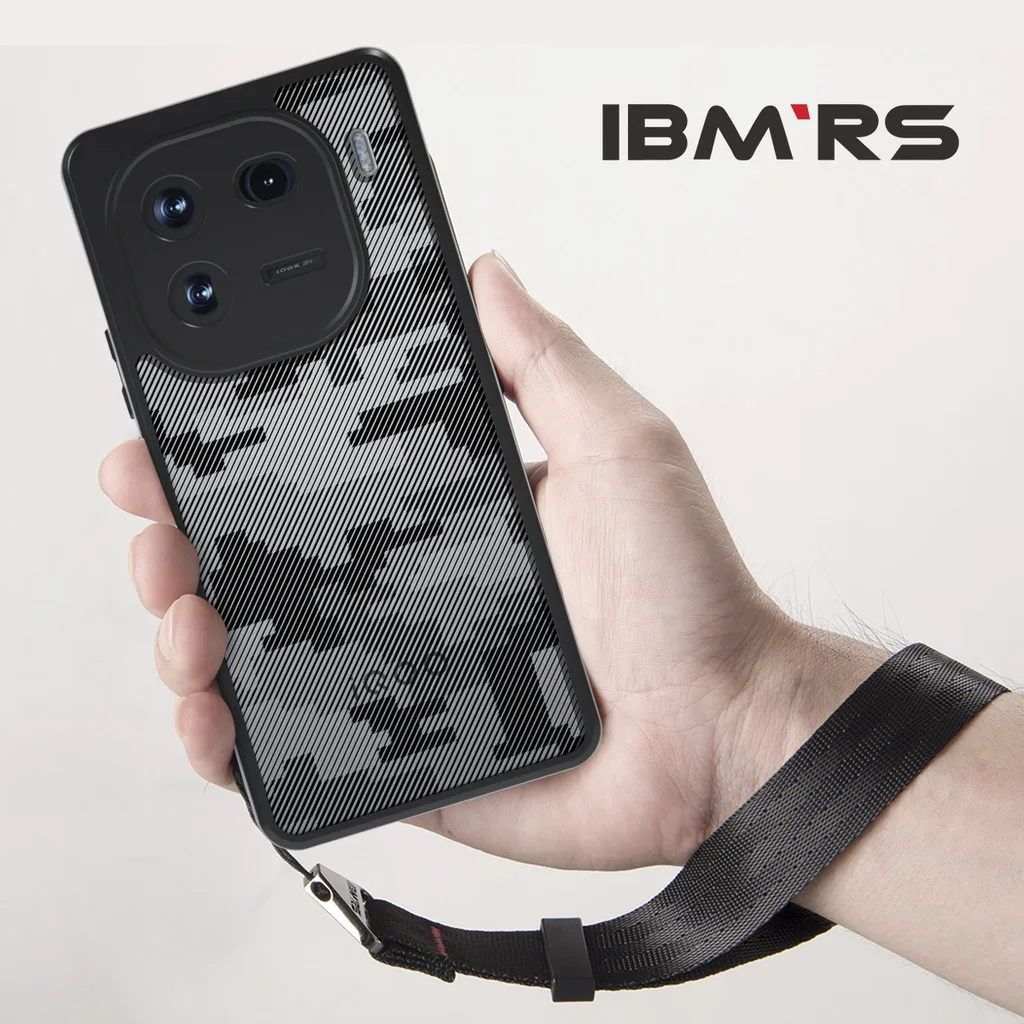 

IBMRS For vivo iqoo 12 case,Prevents Accidental Drops (Comes with wrist strap)Camo Transparent Phone case